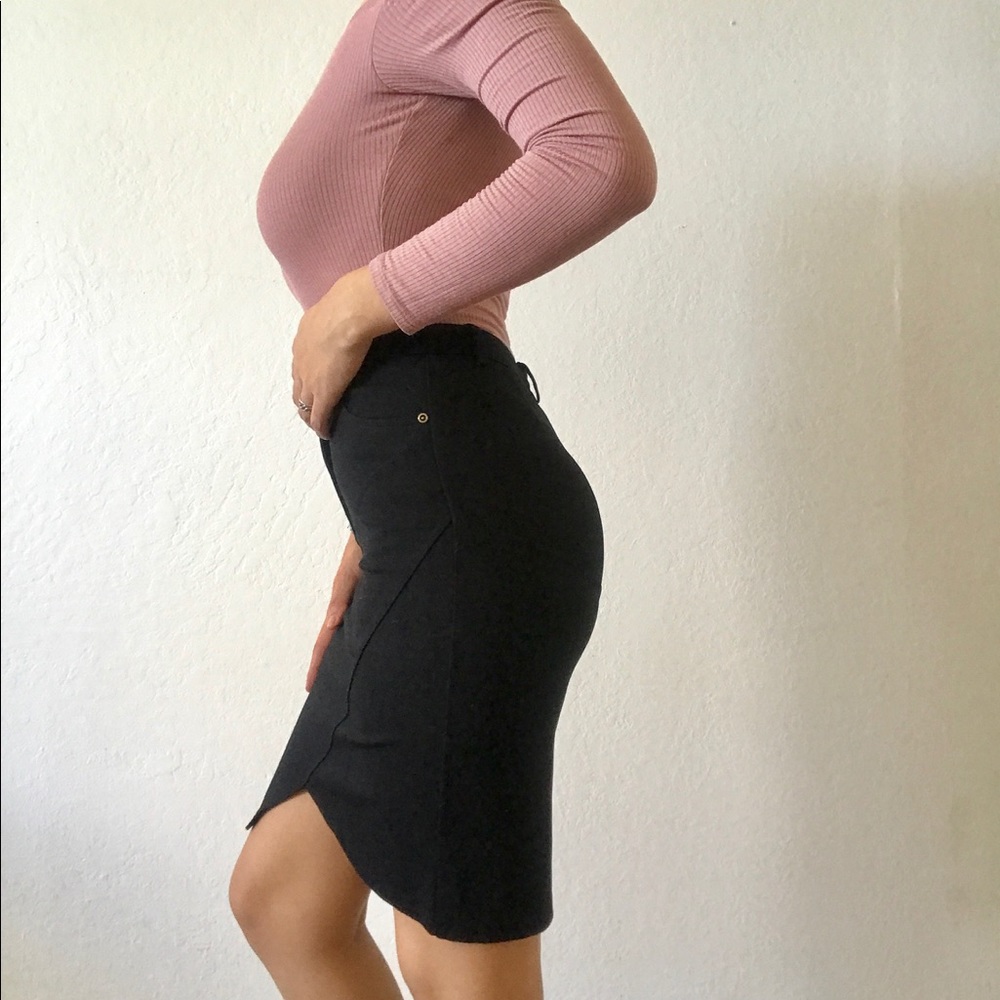 Black above the knee skirt